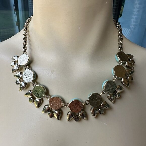 VTG Necklace 19" Mythologie Crystals Floral‎ Rhinestones Teal Green Pink NWT - Picture 6 of 10